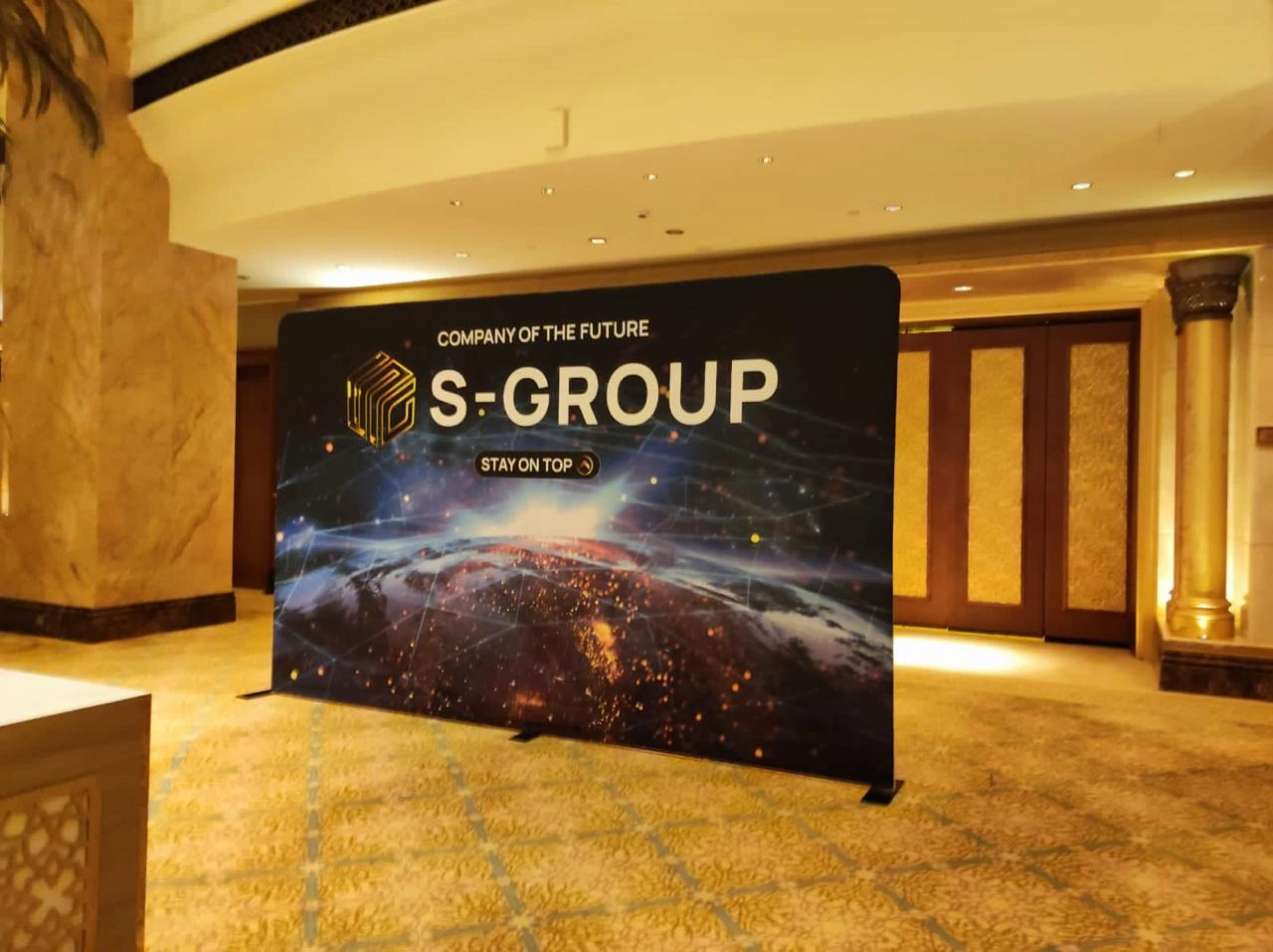 Fabric exhibition booth backdrop printed for event branding UAE