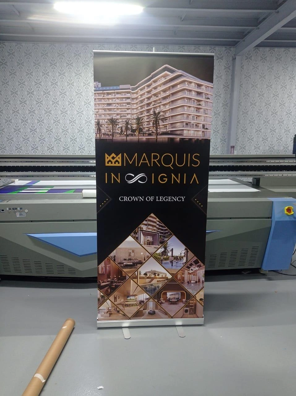 Large format rollup stand printing and branding in Dubai