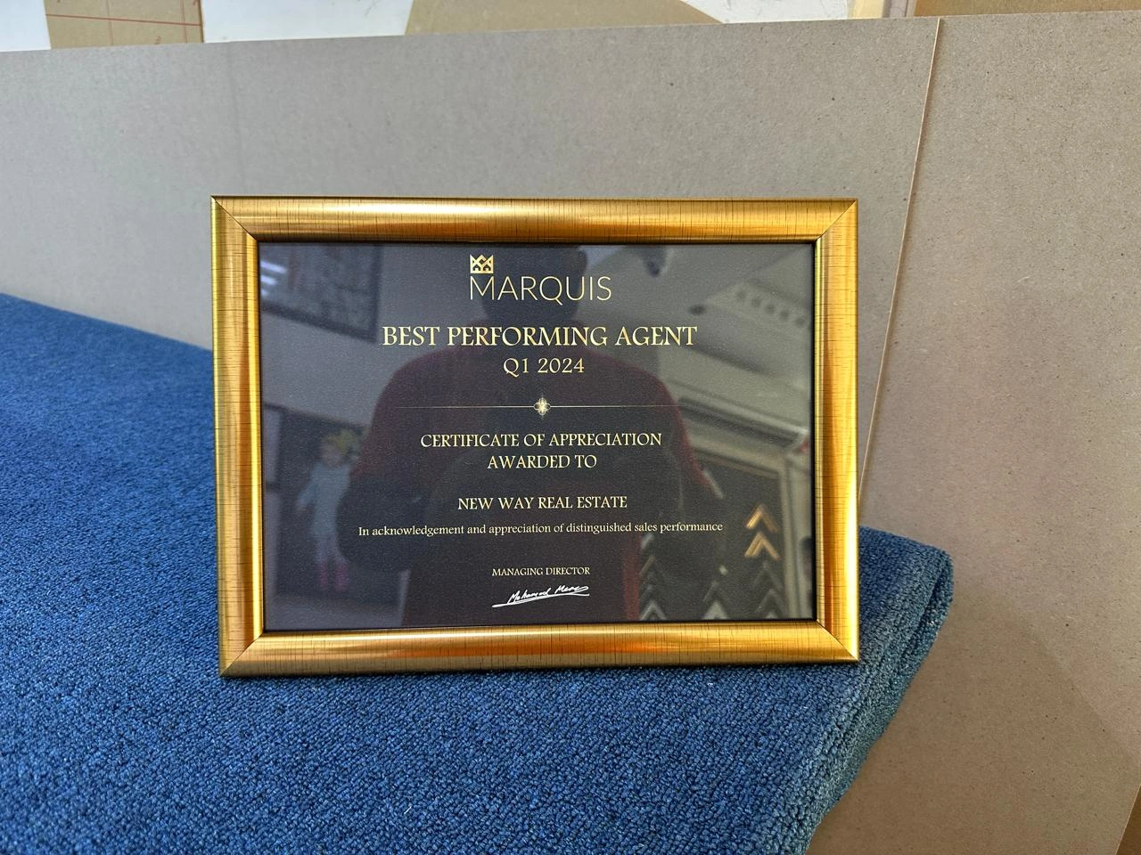 Certificate frame and branded stationery kit for corporate gifting