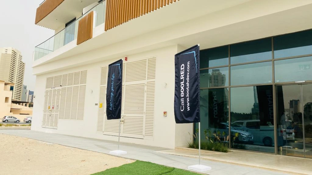 Outdoor flag printing for retail and event promotions UAE
