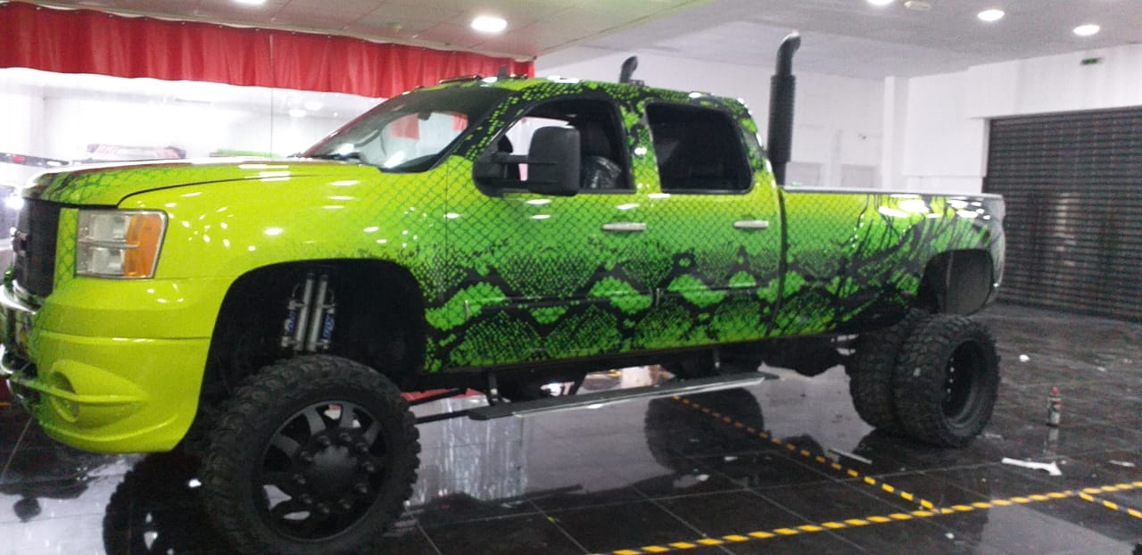 Pickup vehicle branding and wrap graphics in Dubai
